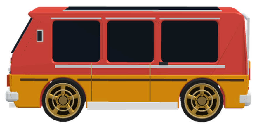 The same trotro after a few good shifts: red bodywork, chrome window trim and gold alloy wheels