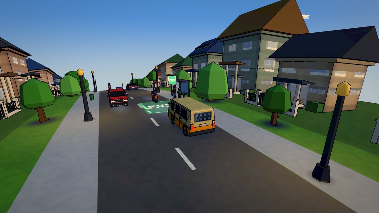 Trotro Driver: first light on a residential street, two people already waiting at the shelter